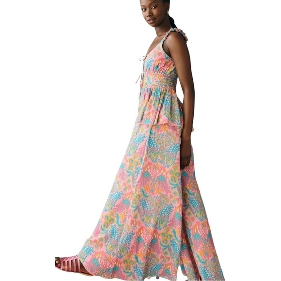 NWT ANTHROPOLOGIE LOVE THE LABEL Eva Floral Ruffled Pink Jumpsuit Sz S - Picture 8 of 8